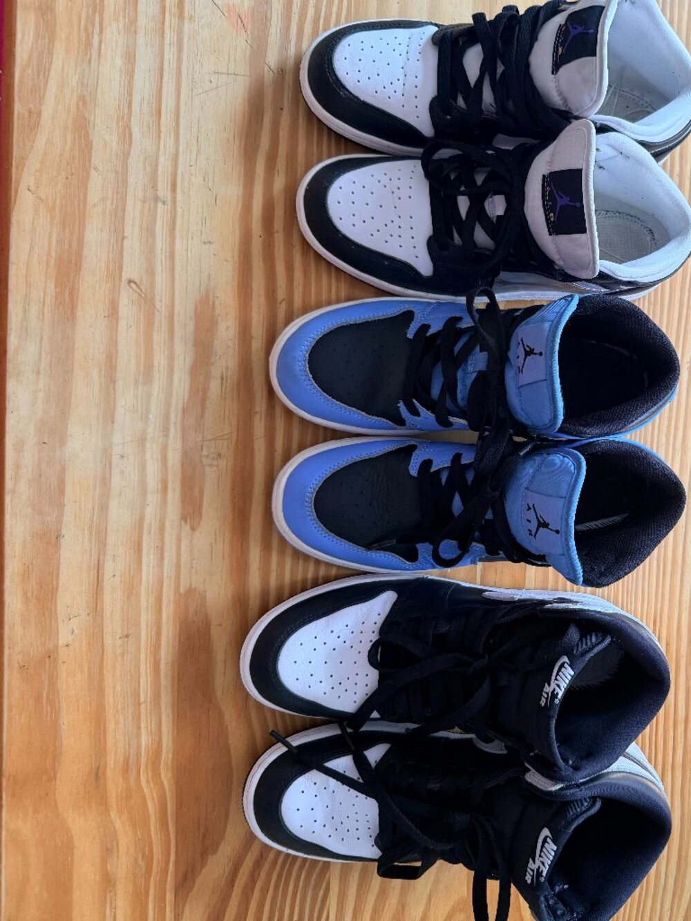 3 pairs of Jordans sneakers sizes 4 and 4.5